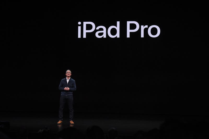 Apple unveils a new iPad Pro during a launch event.