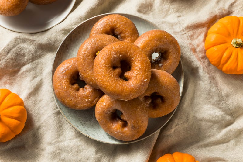 pumpkin donuts on a plate