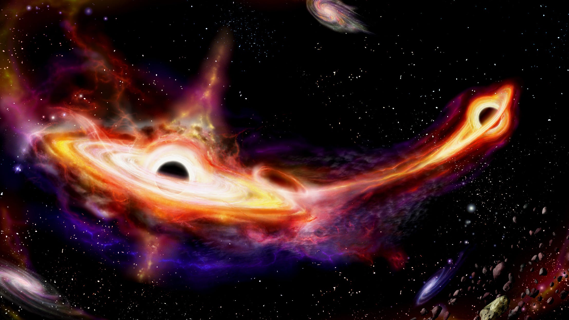 Astrophysicists believe two black holes are warping the galaxy