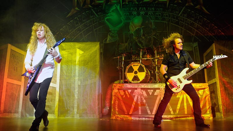 Megadeth's Dave Mustaine (L) and David Ellefson