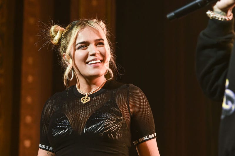Karol G performs live on stage 