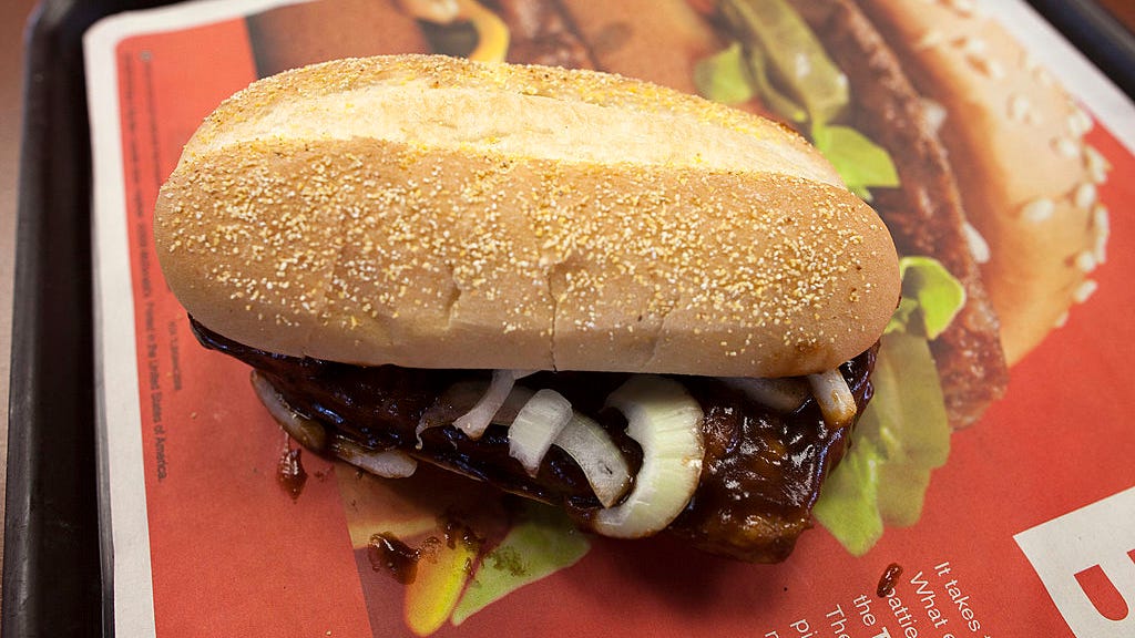 McDonald's bringing back McRib on Wednesday, offering free sandwiches to fans who shave