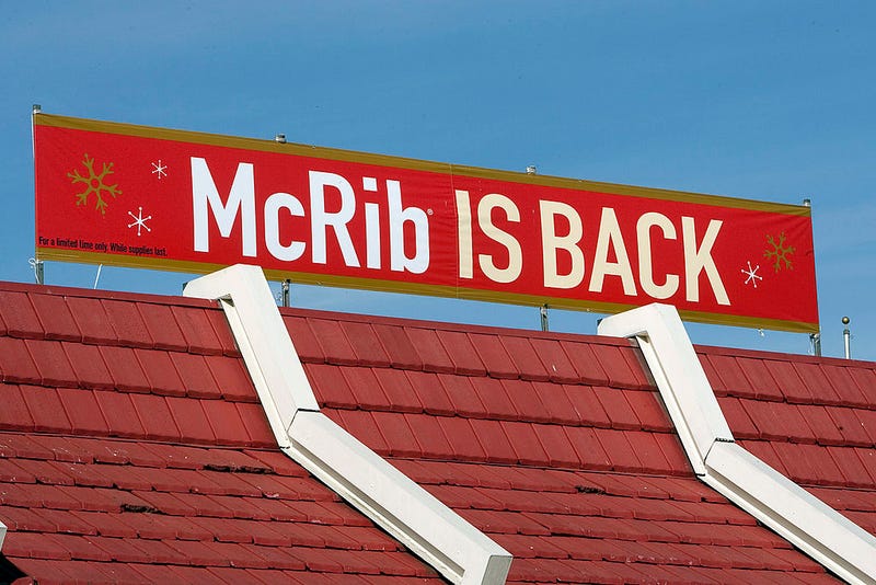 McRib is Back sign at Mcdonald's