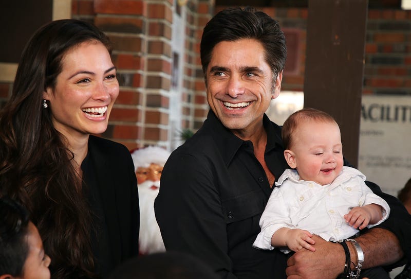 John Stamos (C), his wife Caitlin McHugh (L) and their son, Billy Stamos (R)