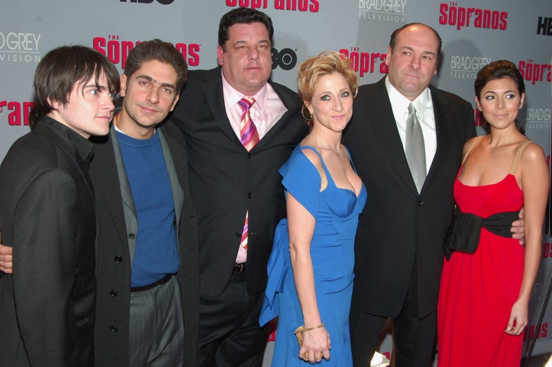 Robert Iler, Michael Imperioli, Steve Schirripa, Edie Falco, James Gandolfini and Jamie Lynn-Sigler at "The Sopranos" sixth season premiere in New York City on March 7, 2006