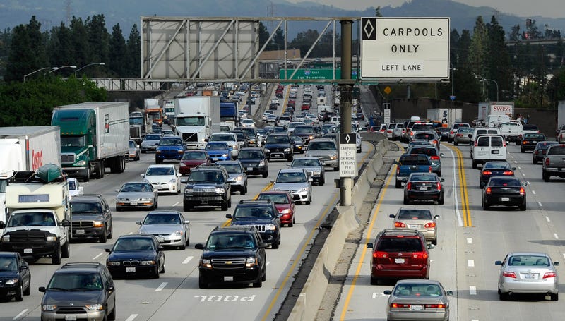 cars on both sides of a freeway