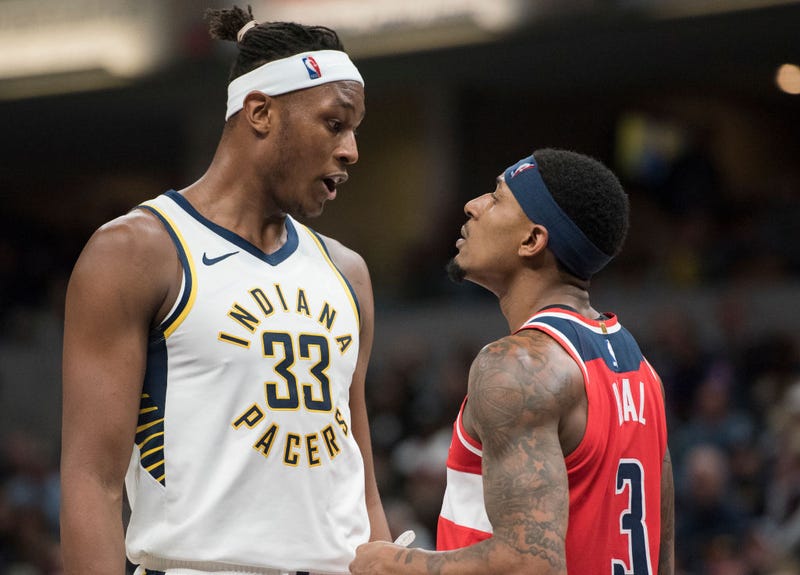 Myles Turner and Bradley Beal go toe-to-toe.