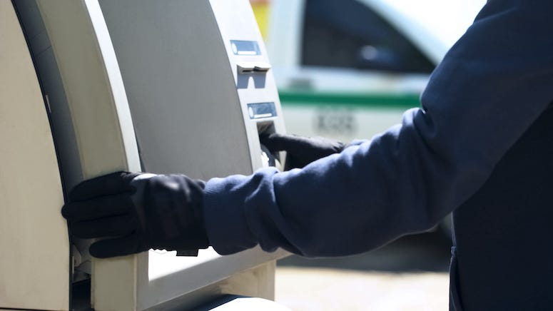 Thieves redirect traffic with cones before blowing up ATM and stealing all its cash