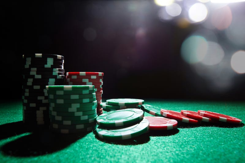 A stack of poker chips.