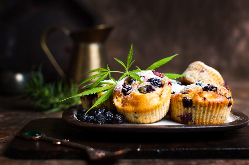 Marijuana-infused muffins with dried berries