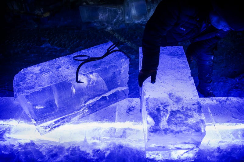 Blocks of ice for sculptures