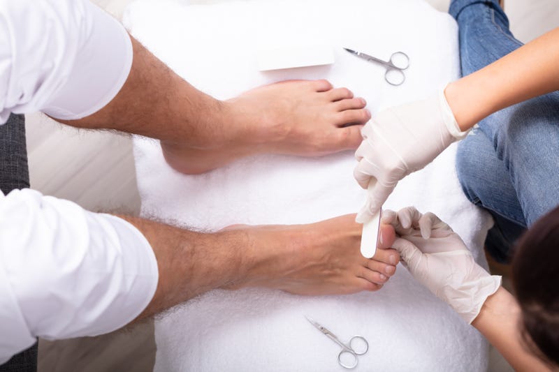 Man getting a pedicure