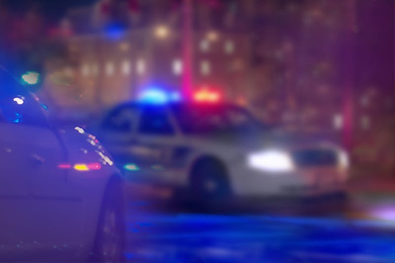 Police cars at night
