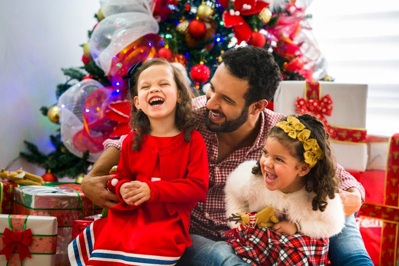 family celebrating Christmas