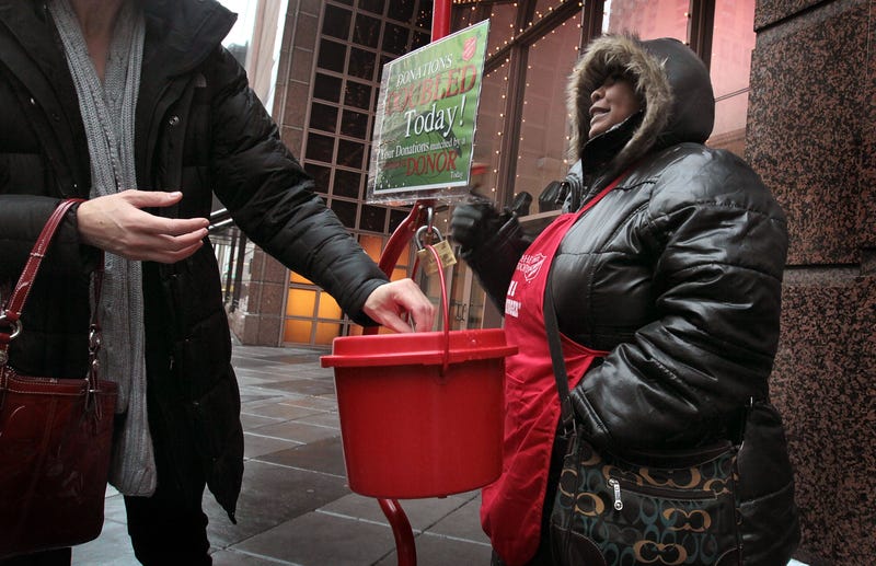 Salvation Army red kettle volunteer