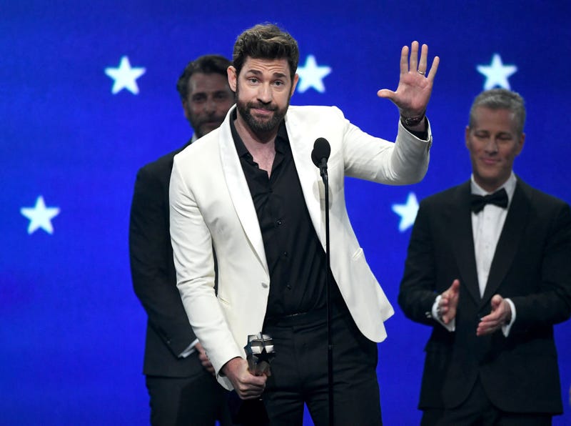 John Krasinski accepts the Best Sci-Fi or Horror Movie award for 'A Quiet Place' onstage during the 24th annual Critics' Choice Awards at Barker Hangar on January 13, 2019
