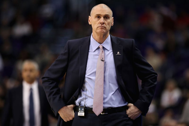 Head coach Rick Carlisle of the Dallas Mavericks reacts during the first half of the NBA game against the Phoenix Suns at Talking Stick Resort Arena on December 13, 2018 in Phoenix, Arizona.