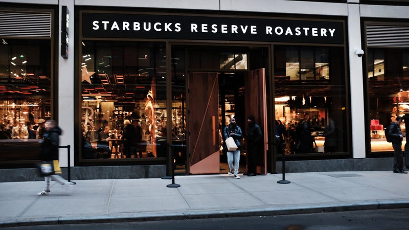 Starbucks Reserve flagship location where workers are on strike.