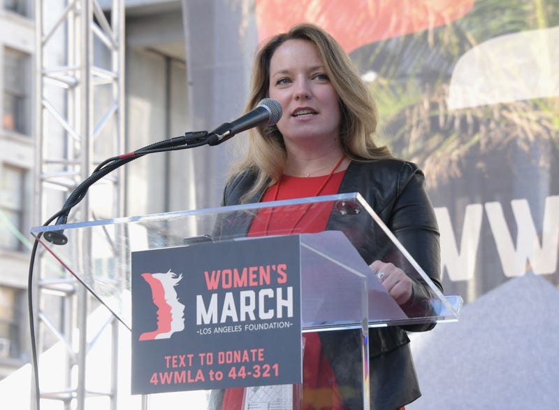 Lindsey Horvath speaks onstage at the 2019 Women's March Los Angeles on January 19, 2019 in Los Angeles, California.