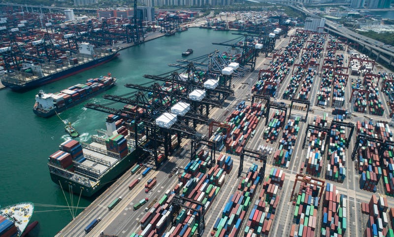 Port with containers