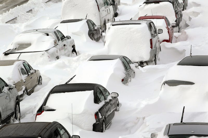Cars sit in the northbound lanes of Lake Shore Drive after accidents and drifting snow stranded the drivers during last night's blizzard February 2, 2011 in Chicago, Illinois. As of late morning over 20 inches of snow had fallen, making this snowstorm the third largest recorded in the city.