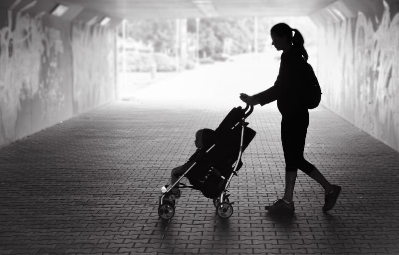 A mother and baby. 