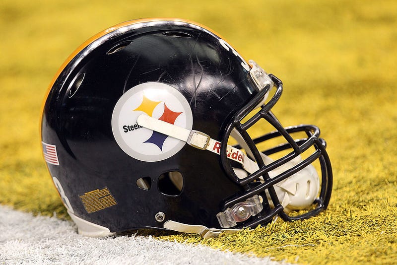 Steelers helmet on field