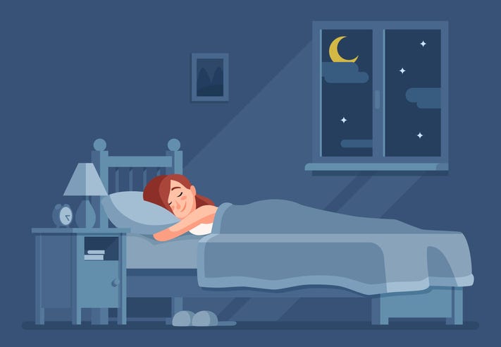 Cartoon Woman Sleeping