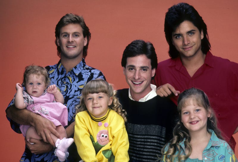 "Full House" cast gallery - June 26, 1987: Mary-Kate/Ashley Olsen, Dave Coulier, Jodie Sweetin, Bob Saget, John Stamos, Candace Cameron 