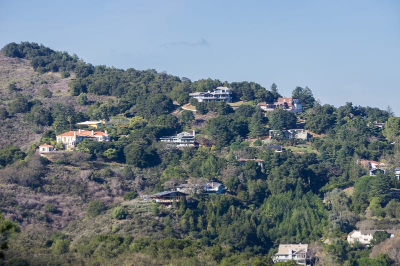 View towards the houses built in Los Altos hills