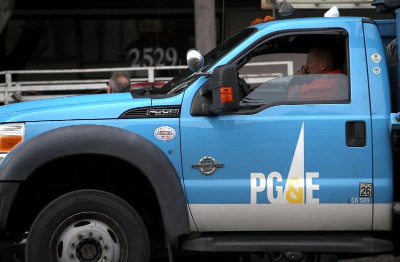 The Pacific Gas & Electric (PG&E) logo is displayed on a PG&E truck on January 17, 2019 in San Francisco, California.