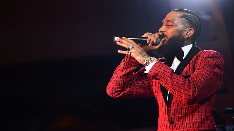 Nipsey Hussle performs onstage at the Warner Music Pre-Grammy Party at the NoMad Hotel on February 7, 2019 