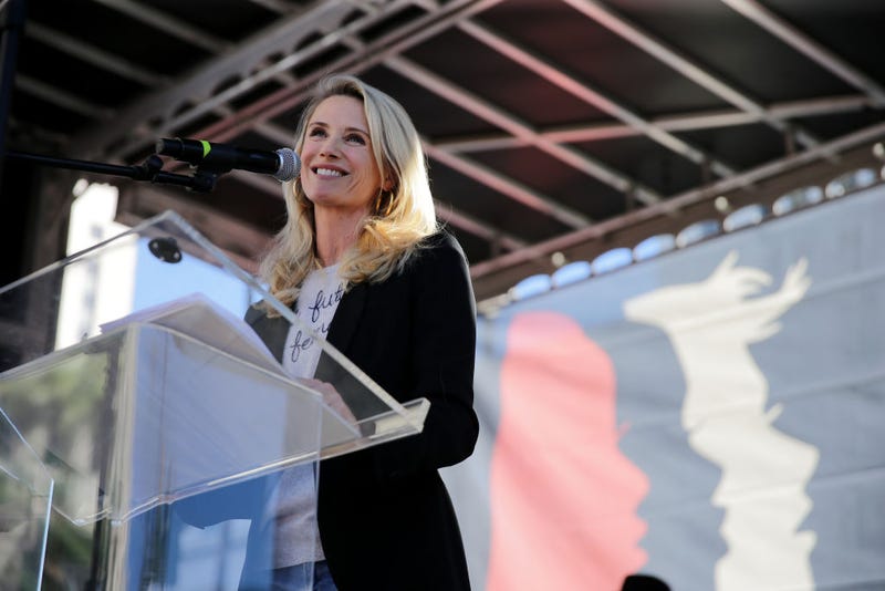 First partner of California Jennifer Siebel Newsom speaks at the Women's March California 2019 on January 19, 2019 in Los Angeles, California.