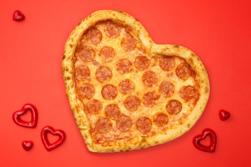 heart-shaped pizza