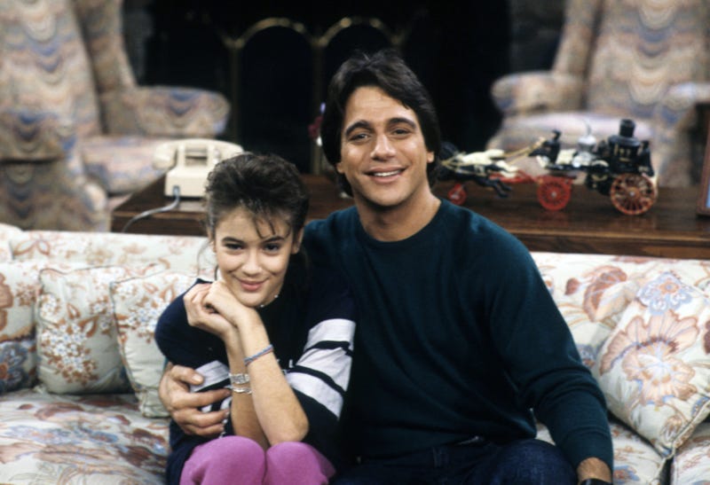 Alyssa Milano and Tony Danza on the set of 'Who's the Boss?' in 1987
