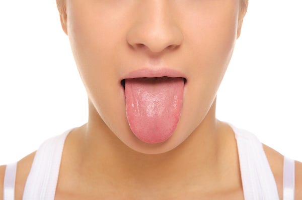 Woman sticking her tongue out