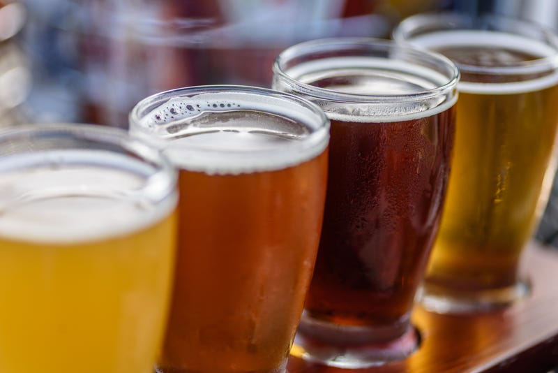 Flight of craft beer