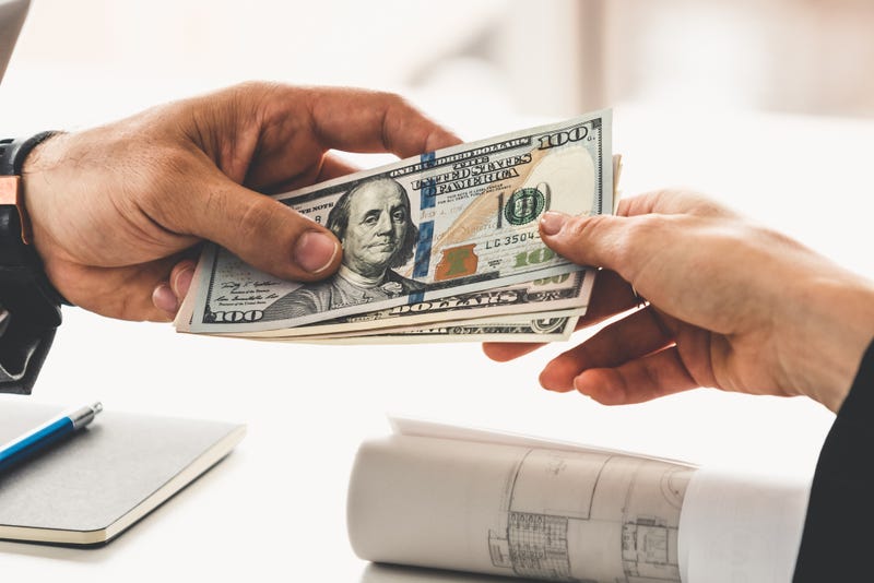 Transfer of money from hand to hand