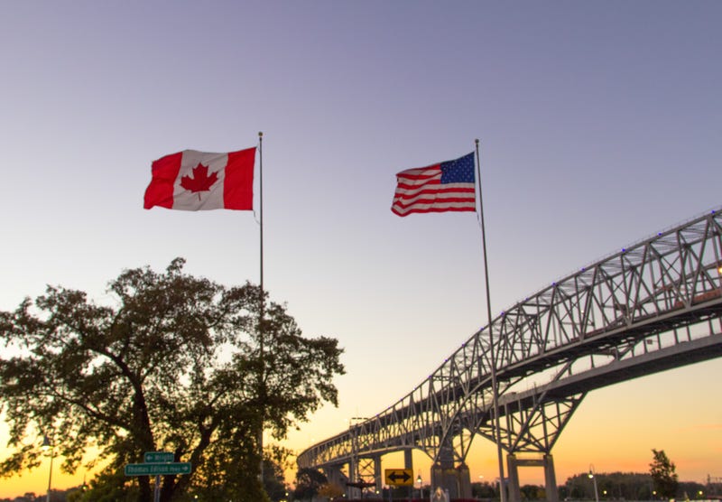 Canada-U.S. flags