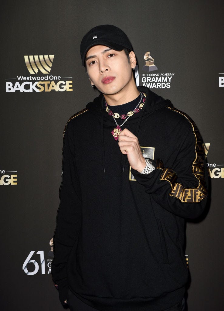Jackson Wang of 'Got7' attends the Westwood One Radio Roundtables during the 61st Annual GRAMMY Awards at Lexus Lounge on February 08, 2019 in Los Angeles, California.