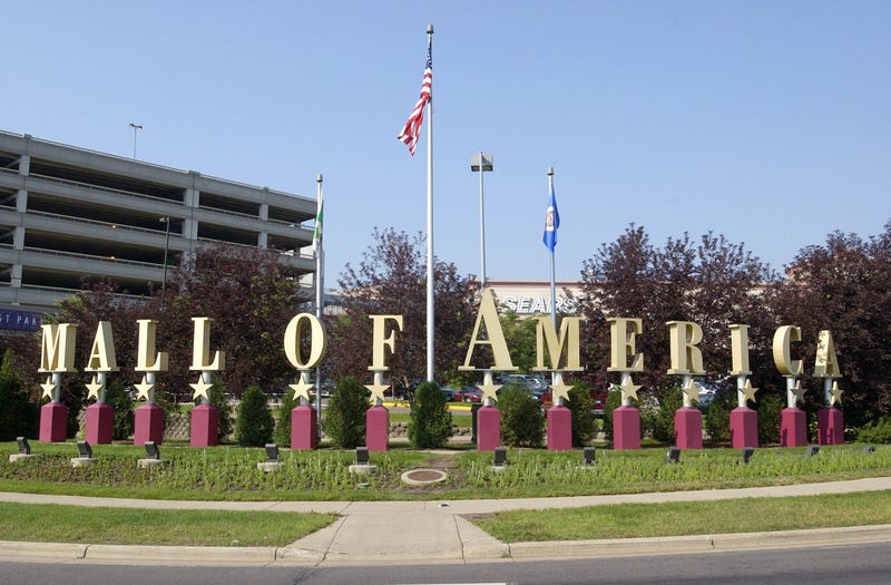 BLOOMINGTON, MN - JULY 16: (FEATURE STORY ON THE MALL OF AMERICA, 12 OF 15) A sign advertises the Mall of America July 16, 2002 in Bloomington, Minnesota. The Mall of America is the largest shopping mall in the United States, seeing between 35 and 42 million visitors each year and employing more than 12,000 people. Approximately 520 stores occupy the mall's 4.2 million square feet. The Mall of America will celebrate its 10th anniversary this August.