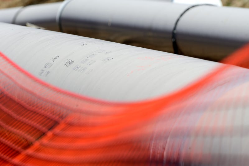 Pipes for natural gas liquids lay at the Mariner East 2 pipeline construction site.