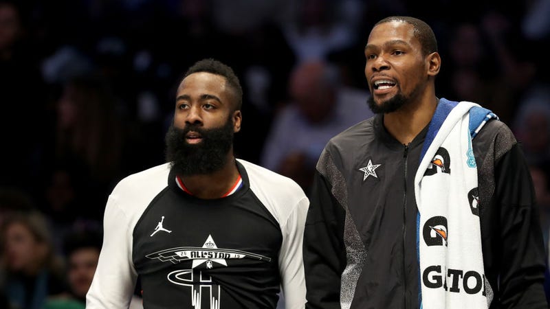 James Harden and Kevin Durant are reunited after the deal.
