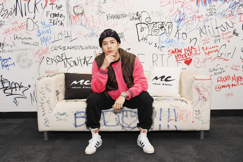 Rapper Jackson Wang Visits Music Choice on February 20, 2019 in New York City. 