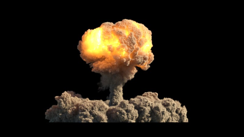Mushroom cloud stock photo.