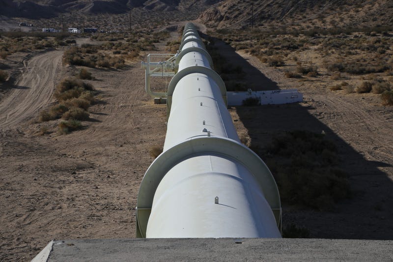 Los Angeles Department of Water and Power Pipe laid out for miles out in the California Desert. 