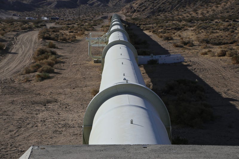Los Angeles Department of Water and Power Pipe laid out for miles out in the California Desert. I assume this is part of our aqueduct system, but not sure.