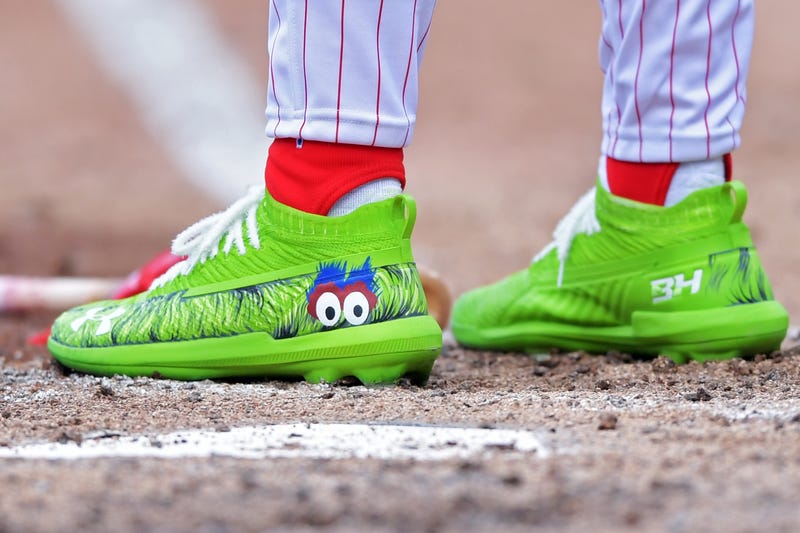 Bryce Harper's cleats in the March 28, 2019, Phillies' game against the Atlanta Braves on Opening Day at Citizens Bank Park had a familiar look to them.