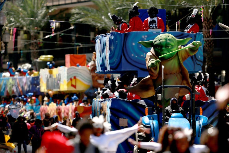 Memebers of the Zulu Social Aid and Pleasure Club parade down St. Charles Avenue Mardi Gras Day on March 05, 2019 in New Orleans, Louisiana. Mardi Gras, also called Shrove Tuesday, Carnival Tuesday or Pancake Tuesday, is associated with Carnival celebrations in New Orleans, Rio de Janeiro and around the world. (Photo by Sean Gardner/Getty Images)