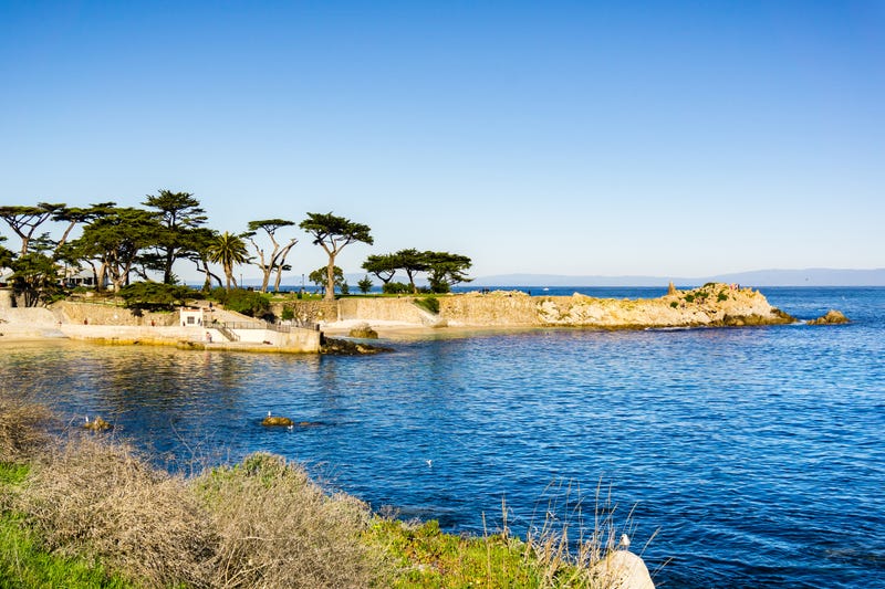 Lovers Point on a sunny and clear winter day in Pacific Grove.